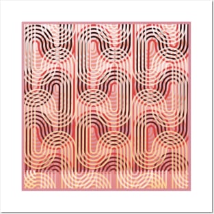 Wavy pattern in warm tones Posters and Art